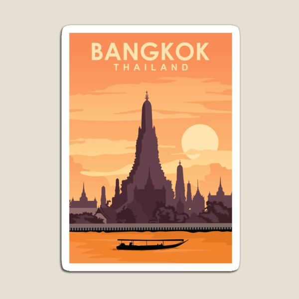 Kids Toys Bangkok - Bangkok Travel Poster Art Print Magnet