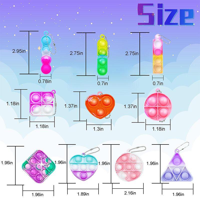 Mini Pop Keychain Fidget Toys  - Kids' Toys 评论和价格